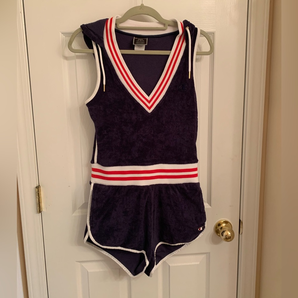 Champion terry cloth romper size small